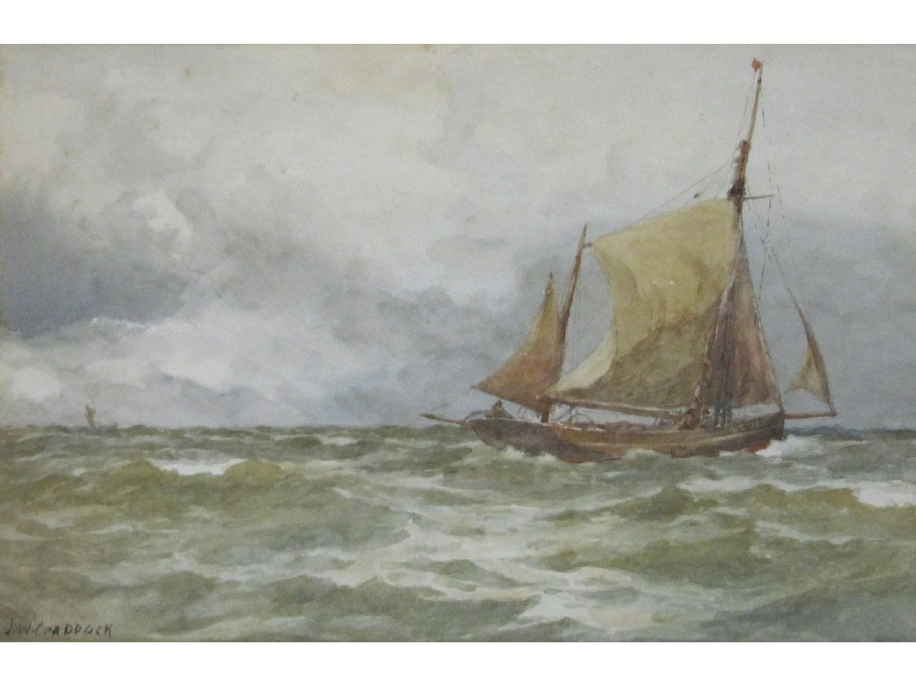 Appraisal: J W CRADDOCK Watercolour seascape with a fishing boat signed