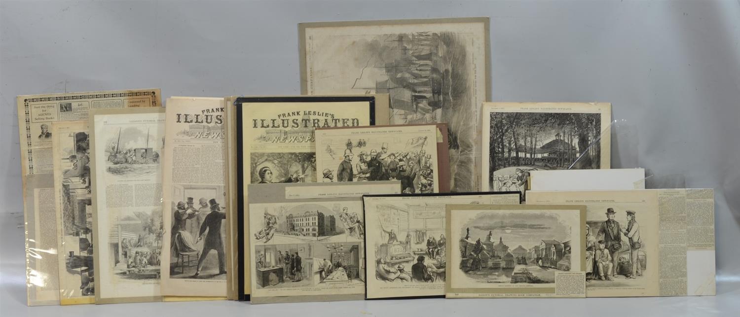 Appraisal: Approximately th Century Newspaper Prints primarily Frank Leslies Illustrated Newspaper