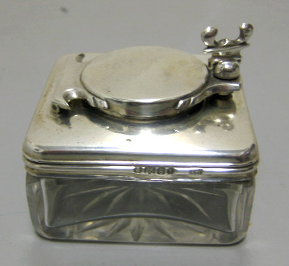 Appraisal: JOHN ARCHIBALD DOUGLAS LONDON Rare English silver mounted glass pocket