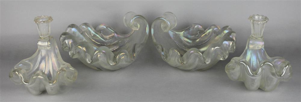 Appraisal: FOUR BAROVIER TOSO ATTRIBUTED GLASS ITEMS to include a pair