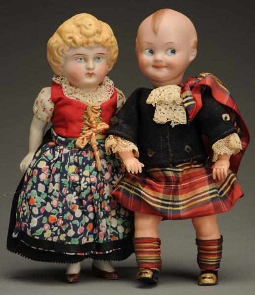 Appraisal: Lot of German Bisque Dolls A M socket head googly