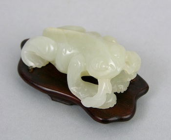 Appraisal: A Charming Nephrite Carving of a Frog Chinese A finely