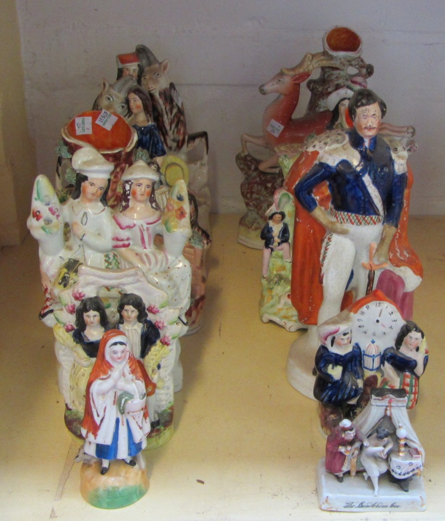 Appraisal: Eleven Staffordshire flatback figures and a Victorian fairing