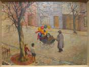 Appraisal: Richard Tearoe British 'The Balloon Seller' Signed R Tearoe Oil