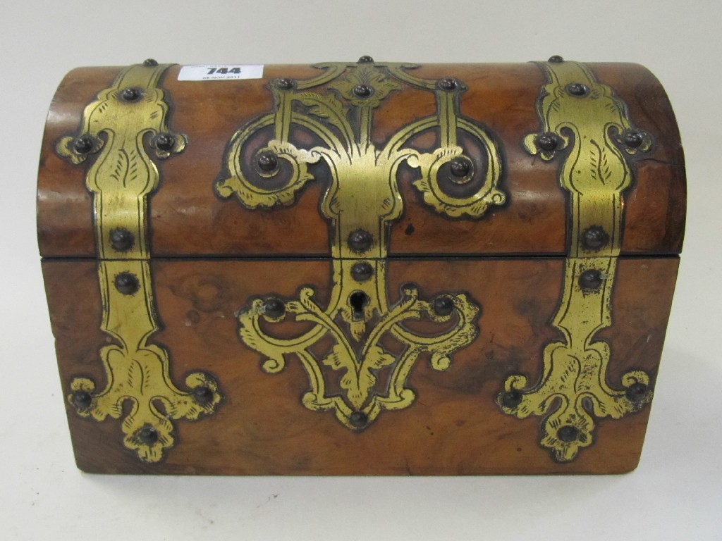 Appraisal: Dome top stationery box with gilt metal bonding