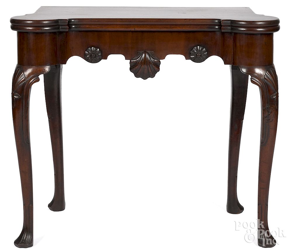 Appraisal: George II mahogany card table Exclusive on Bidsquare George II