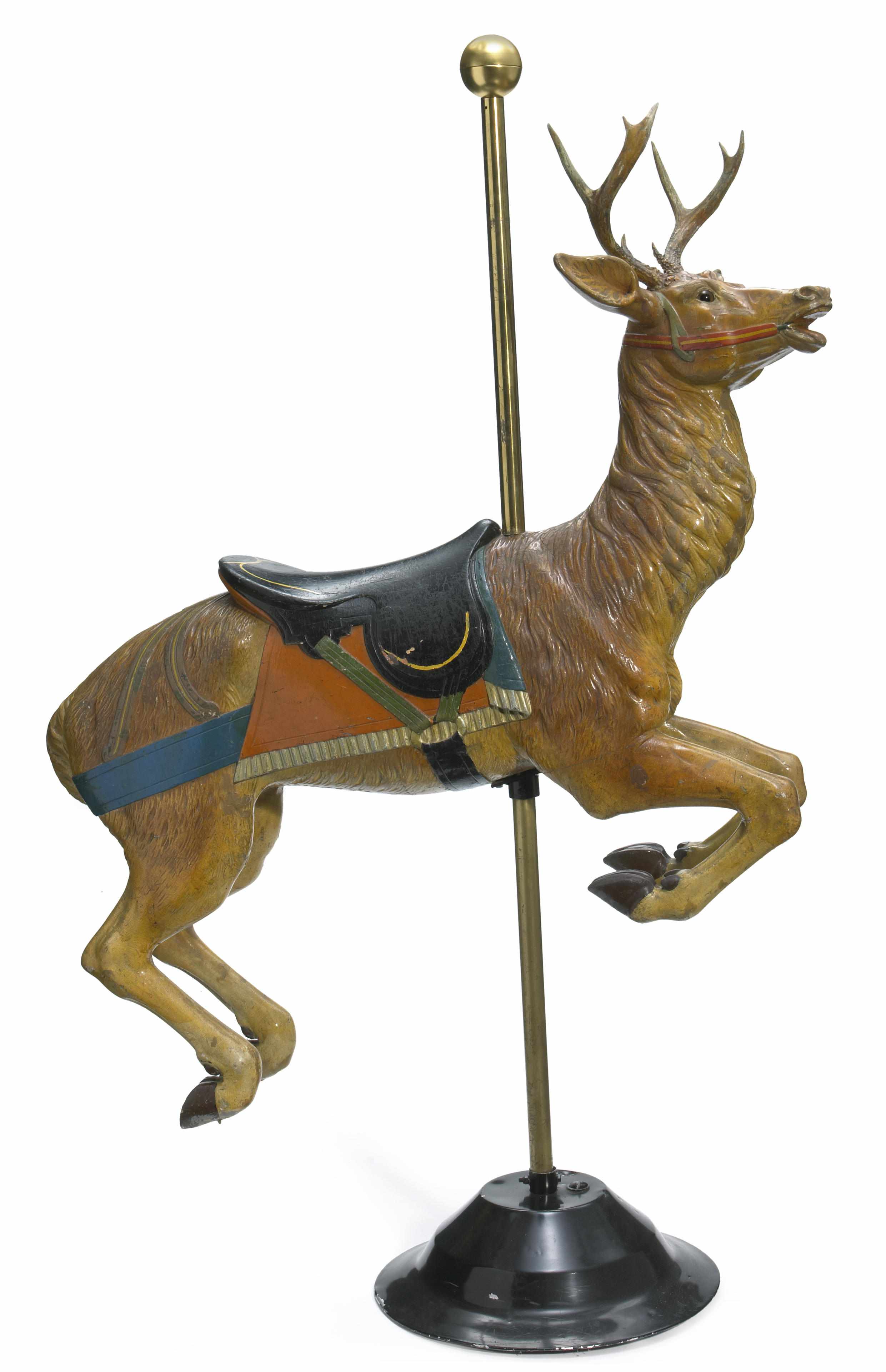 Appraisal: A Fine carousel figure of a stag Gustave and William