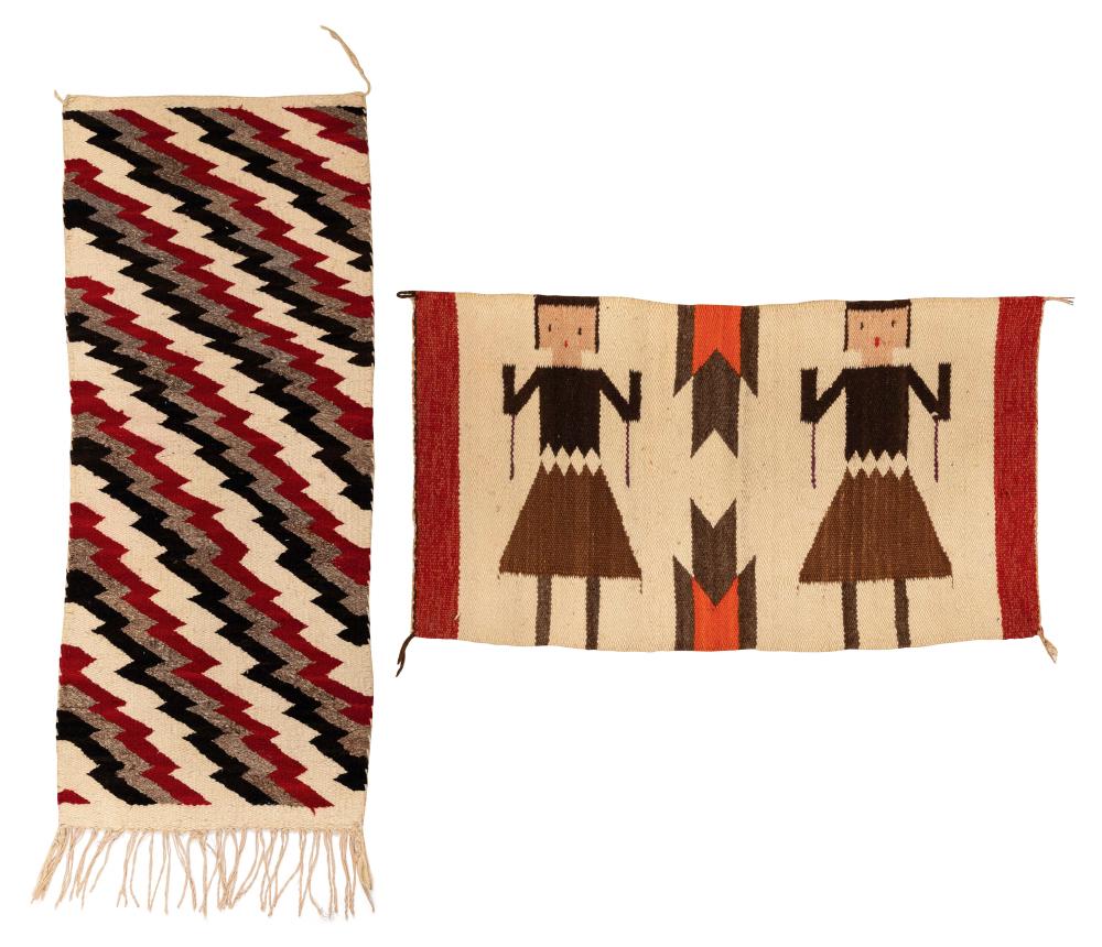 Appraisal: TWO AMERICAN INDIAN RUGS LATE TH CENTURY X AND X