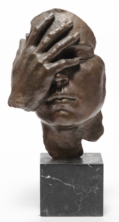 Appraisal: THE HIDDEN FACE SALVADOR DALI BRONZE Spain - Signed at