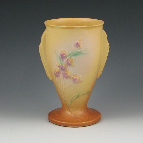 Appraisal: Roseville Ixia vase in yellow and tan Marked Roseville -