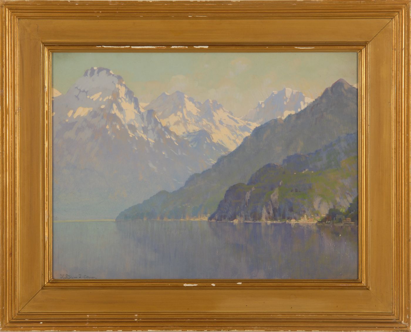 Appraisal: H ANTHONY DYERAmerican - Morning depicting Lake Como and snow-covered