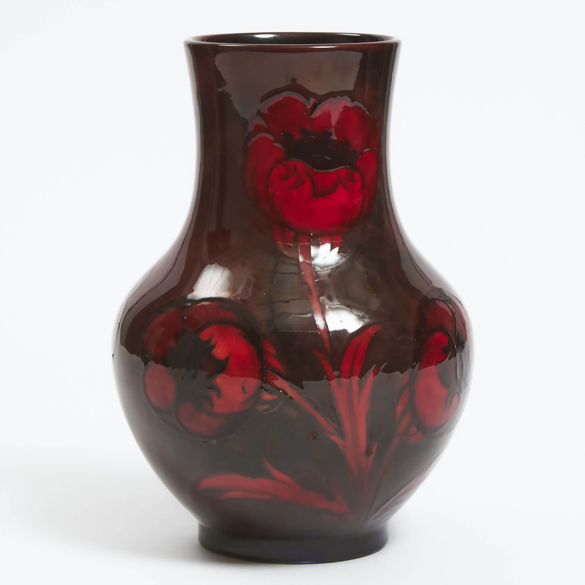 Appraisal: Moorcroft Flamb Poppy Vase c height in cm