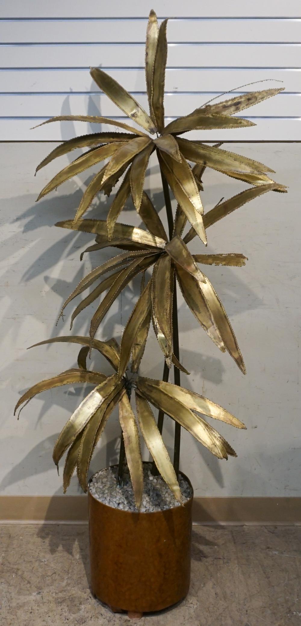 Appraisal: Modern Brass and Copper Flower Sculpture Signed on verso of