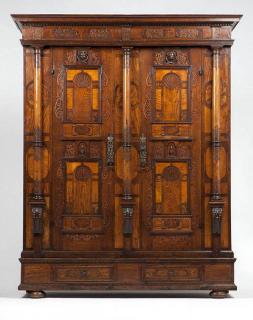 Appraisal: A large Continental marquetry armoire th century and later of