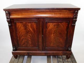 Appraisal: English Victorian door server in flame mahogany h x w