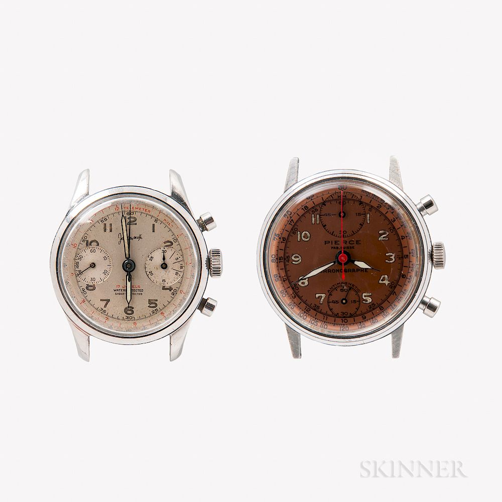 Appraisal: Two Manual-wind Chronograph Wristwatches Two Manual-wind Chronograph Wristwatches c a