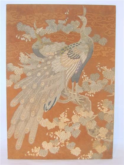 Appraisal: Japanese embroidery late th century Of rectangular form thread embroidery