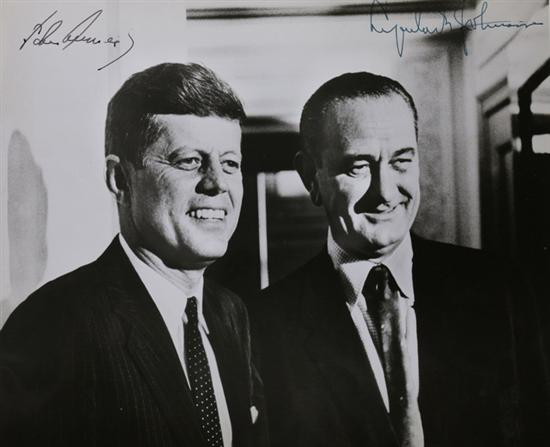 Appraisal: JOHN F KENNEDY AND LYNDON B JOHNSON BLACK AND WHITE