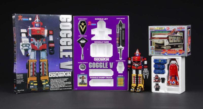 Appraisal: Lot of Godaikin Goggle V Robo Toys Description Japanese Made