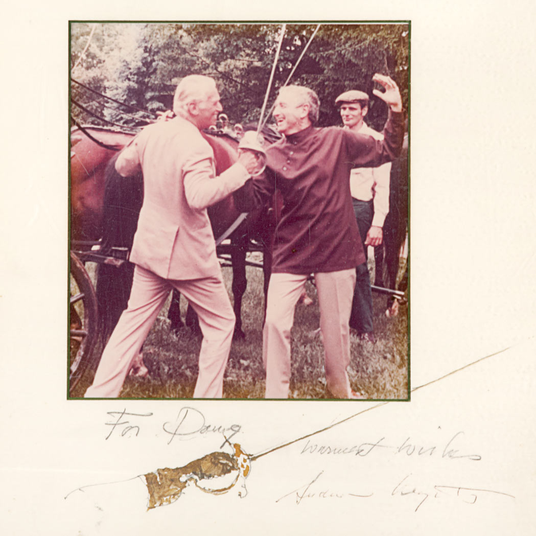 Appraisal: WYETH ANDREW Photograph of Andrew Wyeth fencing with Douglas Fairbanks