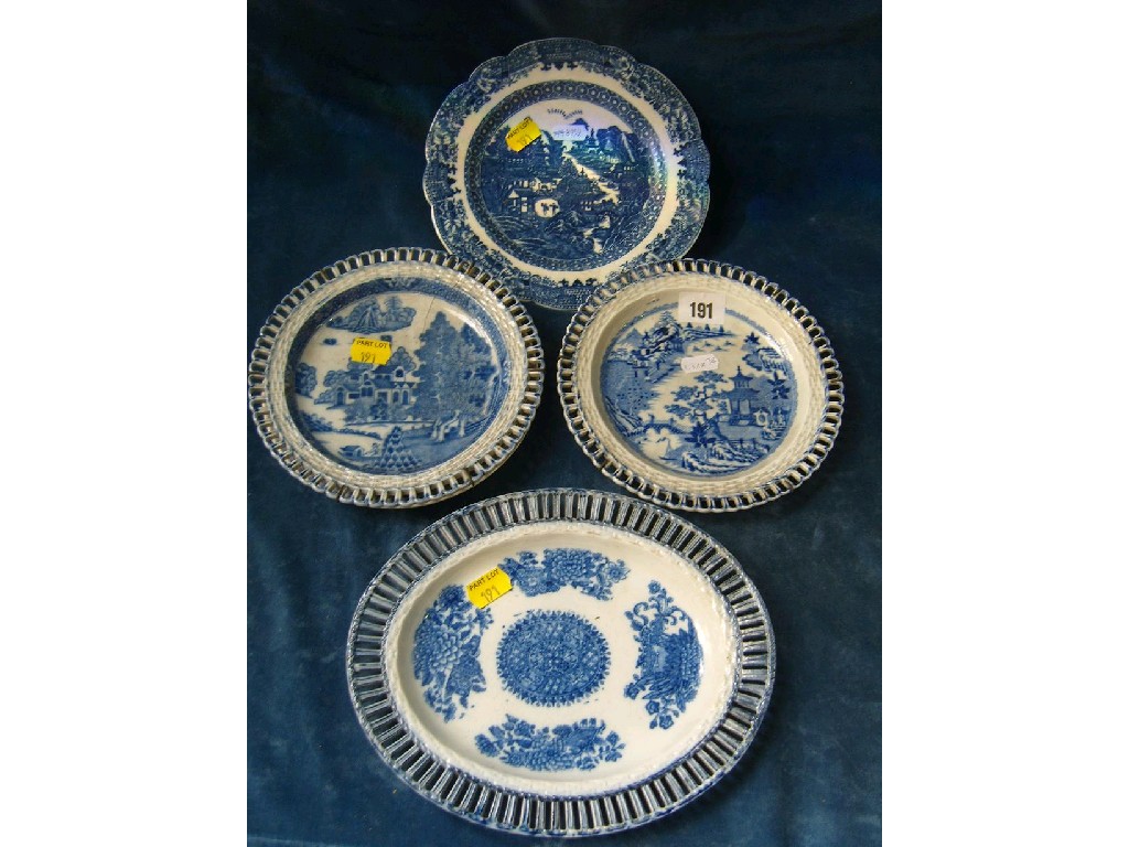 Appraisal: A Caughley blue and white transfer printed dessert plate in