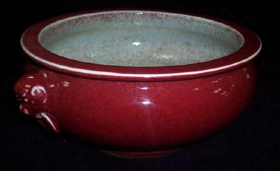 Appraisal: A Chinese pottery bowl with sang de boeuf glaze and