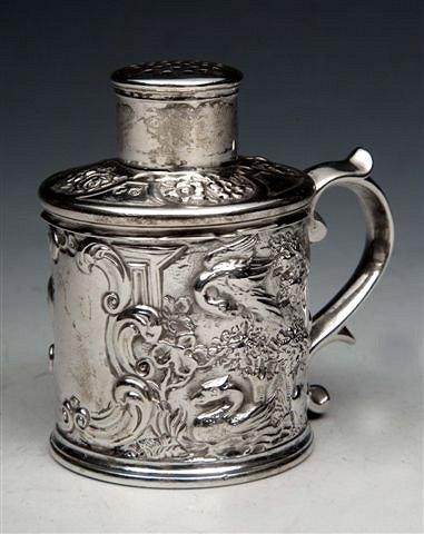 Appraisal: A SILVER PROBABLY DUTCH SHAKER embossed with cartouche and ho-ho