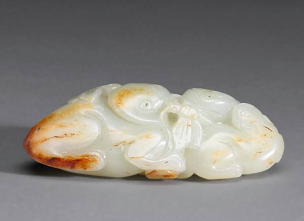 Appraisal: Chinese Works of Art Jade and Hardstone Carvings Depicting Two