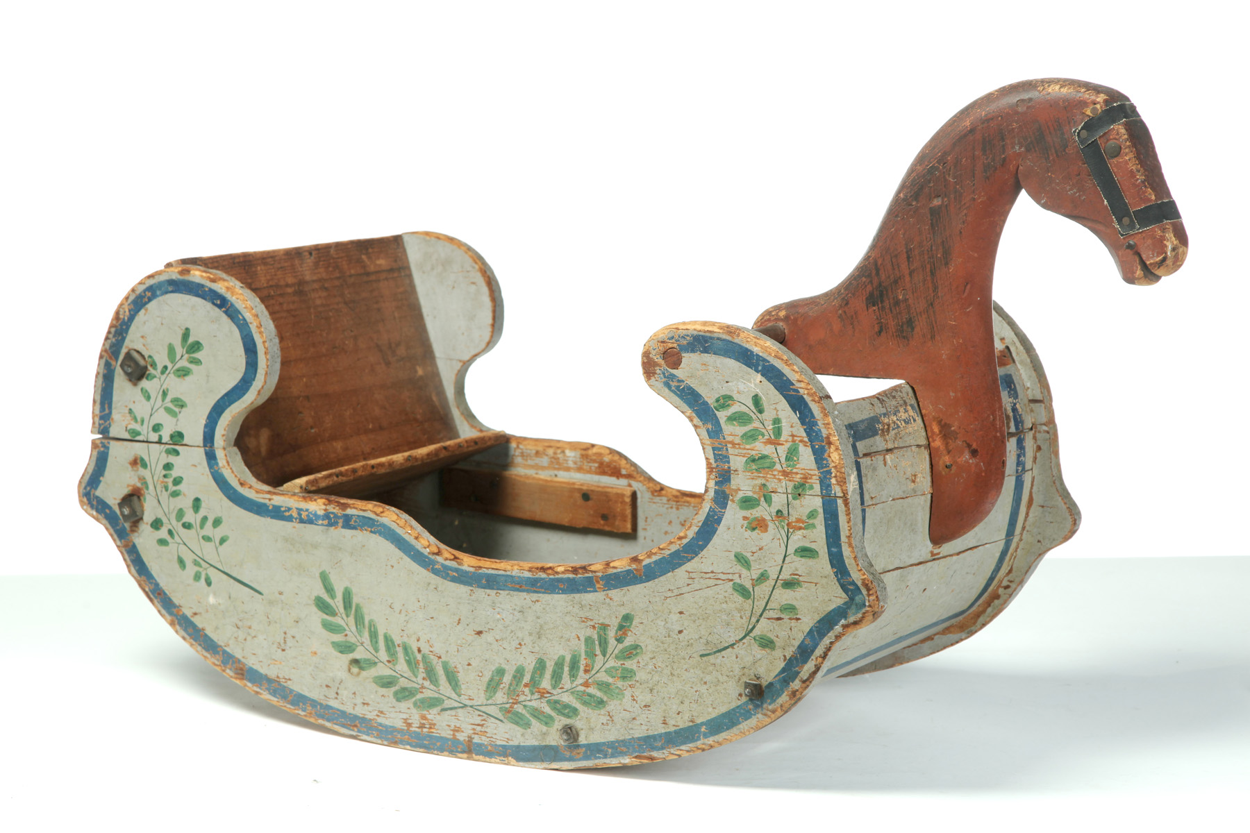 Appraisal: NEW HAMPSHIRE DECORATED BOSTON ROCKER ROCKING HORSE E F L