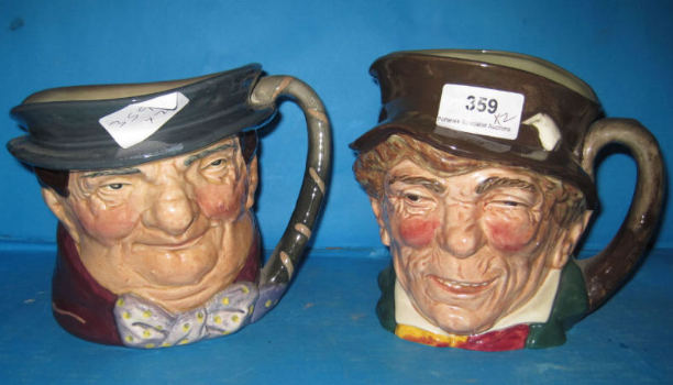 Appraisal: Royal Doulton Large character Jugs Paddy D and Tony Weller