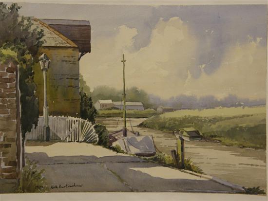 Appraisal: Keith Burtonshaw three watercolours of East Anglia Norfolk Mill Untitled