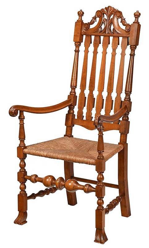 Appraisal: Wallace Nutting William and Mary Style Armchair early th century