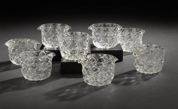 Appraisal: Set of Eight English Mold-Blown Glass Double-Lipped Wine Rinsers in