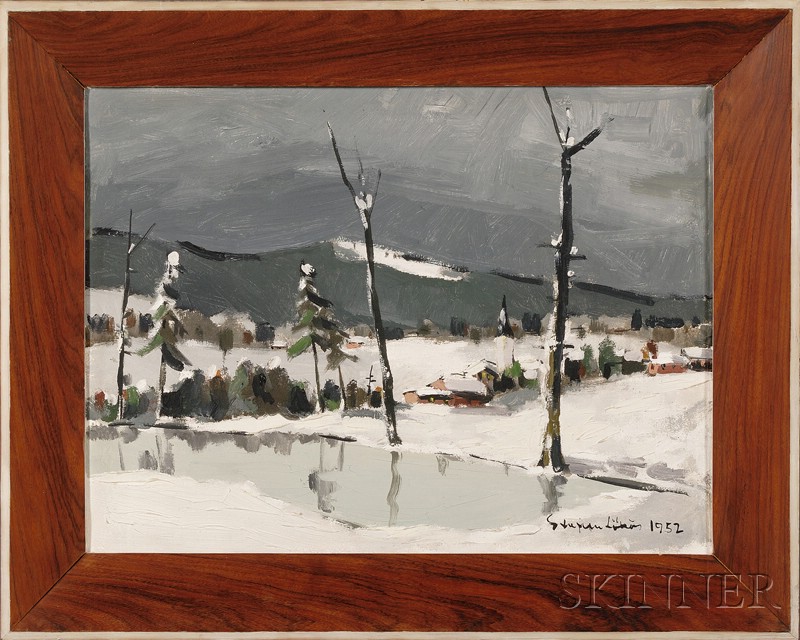 Appraisal: Stefan L k s Hungarian American - Winter Scene Signed