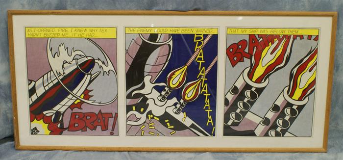 Appraisal: Roy Lichtenstein American - As I Opened Fire Three offset