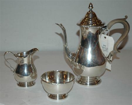 Appraisal: Sterling Silver Three-Piece Coffee Service Estimate nbsp nbsp nbsp -