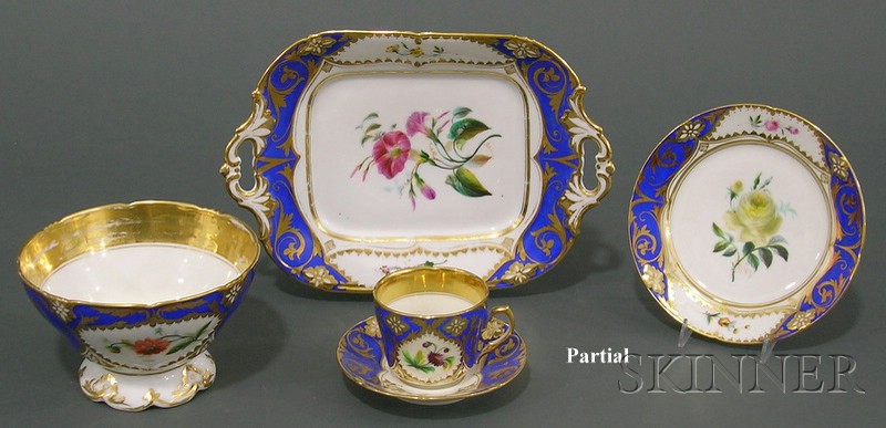 Appraisal: Partial Paris Porcelain Floral Decorated Dessert Service third quarter th