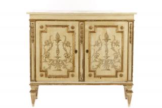 Appraisal: Italian Hollywood Regency Style Painted Commode Continental likely Italian mid