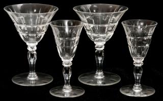 Appraisal: CUT CRYSTAL SHERRY AND LIQUEUR GLASSES C CUT CRYSTAL SHERRY