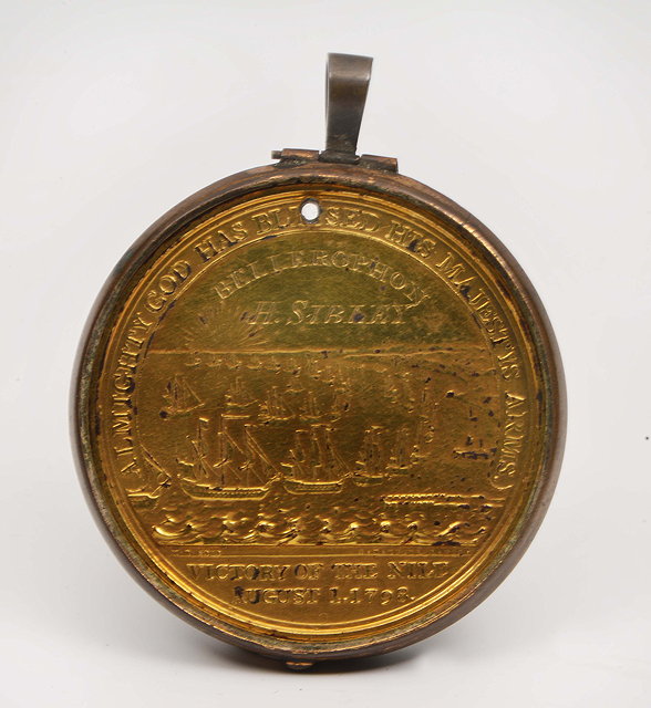 Appraisal: A GILT BRONZE MEDALLION celebrating the Victory of the Nile