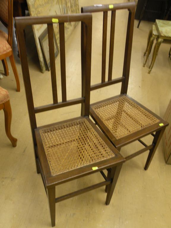 Appraisal: A pair of Edwardian mahogany bedroom chairs