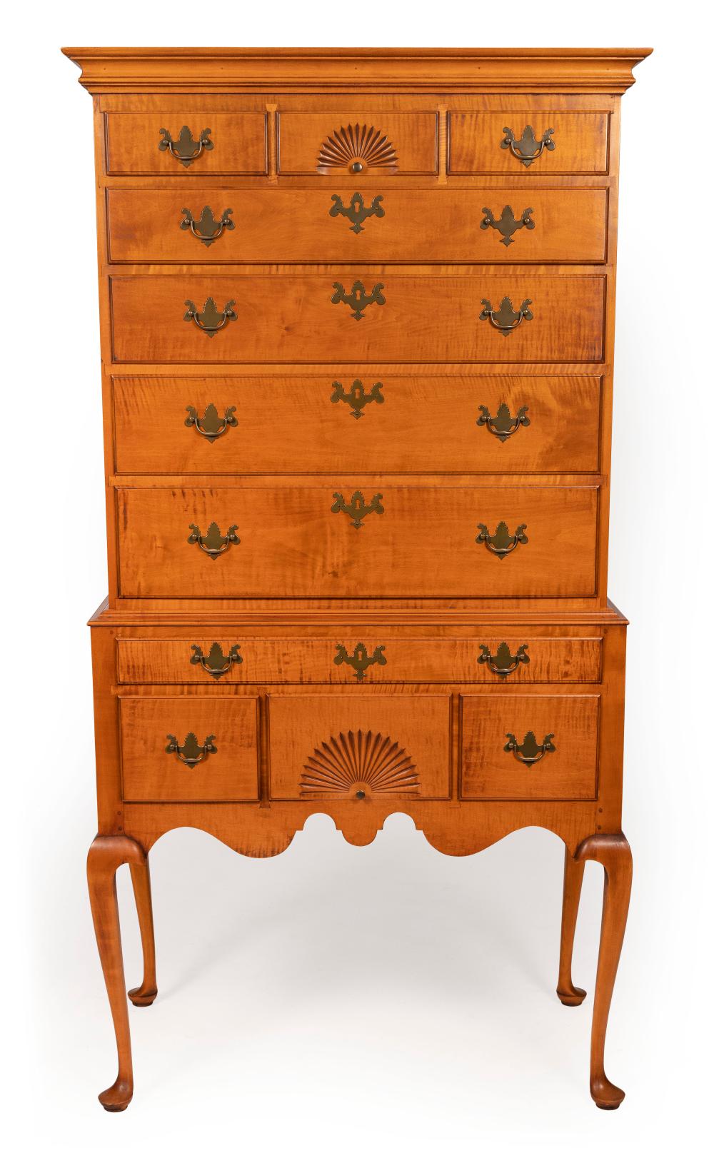 Appraisal: ELDRED WHEELER TWO-PART FLAT-TOP HIGHBOY MASSACHUSETTS TH CENTURY HEIGHT WIDTH