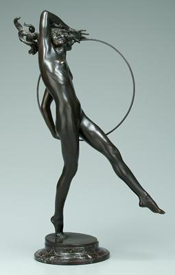 Appraisal: Weinman bronze dancer nude dancer with hoop signed in base