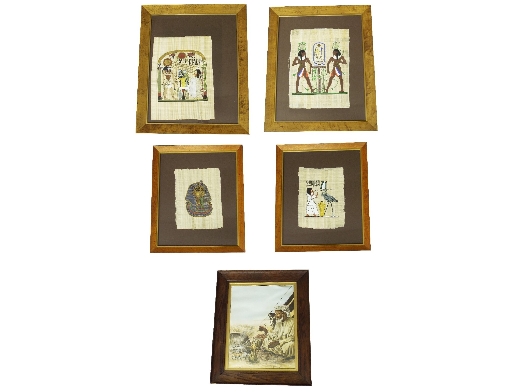 Appraisal: Egyptian School - selection of four works on parchment all