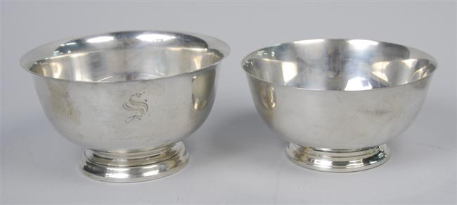 Appraisal: TWO AMERICAN SILVER PAUL REVERE BOWLS Gorham and Watson makers