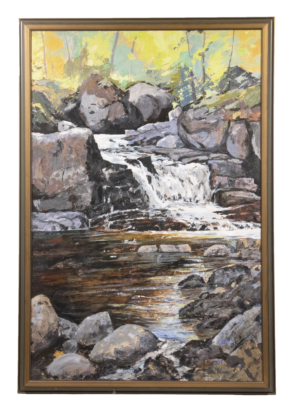 Appraisal: JIM HUGHES ME MA - Short Falls over Granite impasto