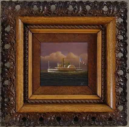 Appraisal: GEORGE NEMETHY TH C PADDLE WHEELER Oil on panel x