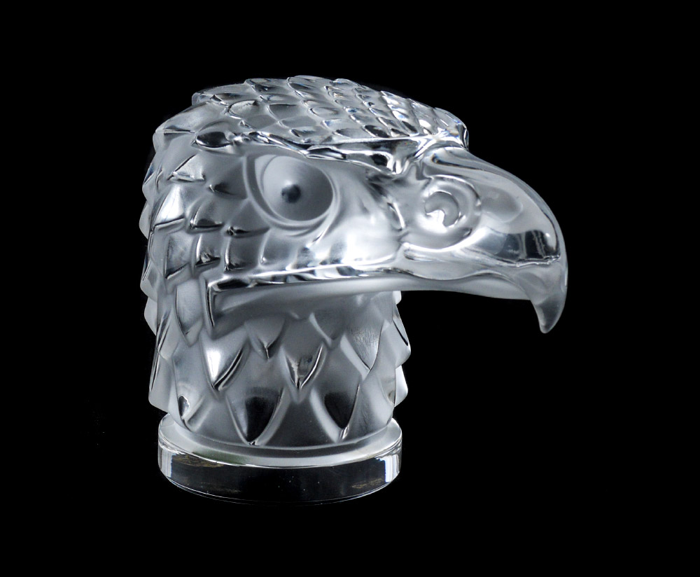 Appraisal: LALIQUE FRENCH CRYSTAL EAGLE HEAD CAR MASCOT ''Tete d' Aigle''