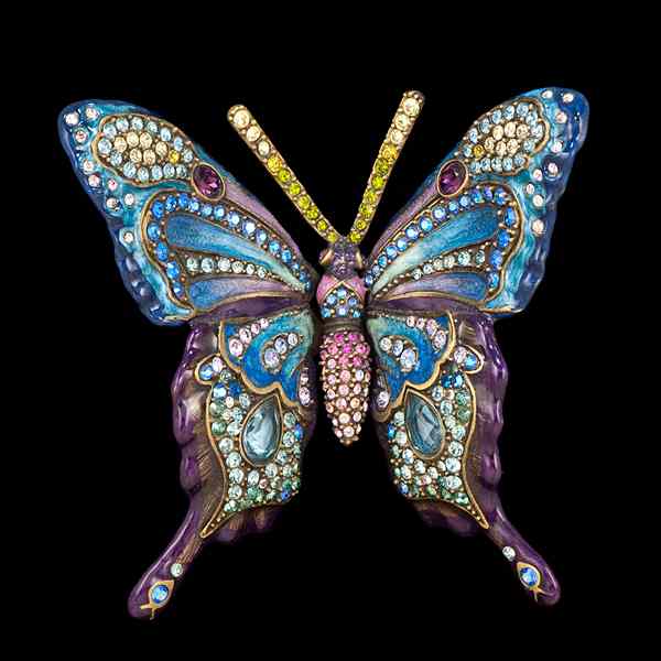 Appraisal: Jay Strongwater Butterfly Jay Strongwater enameled butterfly paperweight with colored