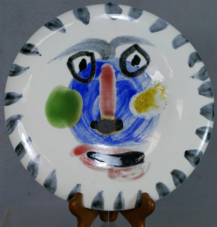 Appraisal: Pablo Picasso Spain France - Visage No ceramic plate on